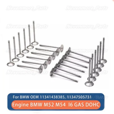 Juego de válvulas de motor para BMW 330i 530i M3 E36 E39 E46 M52 M54 S52 2.5 3.0 3.2 24 piezas Foto 1 de 4