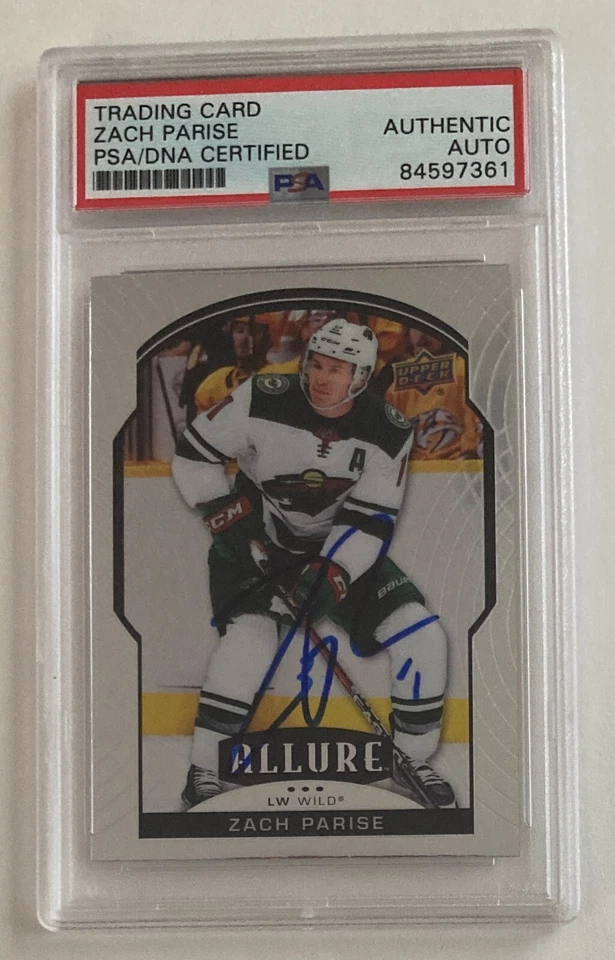 Zach Parise Firmado 20-21 Cubierta Superior Allure EN TARJETA Autógrafo PSA/DNA Islanders Foto 1 de 1