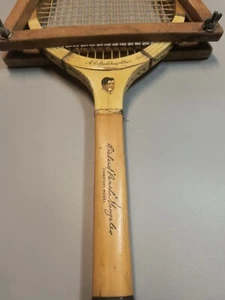 VINTAGE Spalding Pancho Gonzales Wooden Tennis Racket Racquet W/ Press - Rare OG - Picture 1 of 9