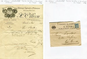 Paris IV ème 19 Rue Rambuteau - Petite Entête Fabrique de Plumeaux - 11/05/1898 - Picture 1 of 1