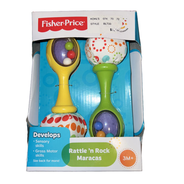 Fisher-Price Baby Toys Rattle 'n Rock Maracas, Set of 2 Soft Musical  Instruments for Infants 3+ Months, Green & Yellow