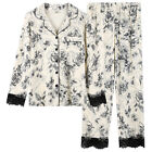 Women's 100% Pure Coton Pajamas Set Floral Printed Sleepwear 2 Pics