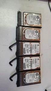 job lot of 5 HP 500GB SAS-2 6G 2.5" 7.2K 605832-001 MM0500FBFVQ ST9500620SS - Photo 1/12