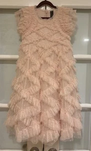 NEEDLE & THREAD Genevieve Pink Dress Girls Sz 8 Years Ruffles Tulle (MSRP $335) - Picture 1 of 12