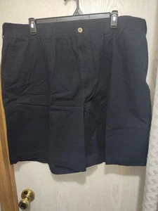 Harbor Bay Size 2XL Men's Chino Shorts Navy Elastic Waist Belt Loops Black NWT - Picture 1 of 7