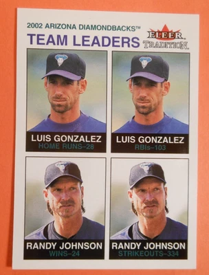2003 Fleer Tradition Team Leaders Randy Johnson Luis Gonzalez #2 Glossy #d67/100 - Image 1 of 4