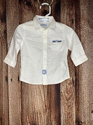 Camisa Mayoral Bebé Niño Talla 6 Meses Calce Ajustado Botón Frontal Algodón Manga Larga Foto 1 de 3