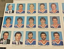 1984-85 Red Rooster Edmonton Oilers Uncut Sheet With 4 Wayne Gretzky Very Rare