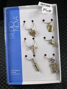 Wine Bottle Charms Studio Nova 6pc NEW Charms Theme is Wine & Associated IN7288 - Picture 1 of 7