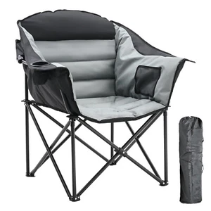 Silla de camping de gran tamaño silla portátil soporte de alta resistencia 500 libras con reposabrazos - Imagen 1 de 15