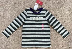 NWT Gymboree Girls Sz XS 3-4 Long Sleeve Gray Striped Dance Sequins Shirt - Picture 1 of 2