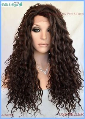 PELUCA ESTILO RIZADO LARGO FRONTAL DE ENCAJE COLOR #4 PRECIOSO ESTILO SEXY VENTA EN EE. UU. 1238 Foto 1 de 4
