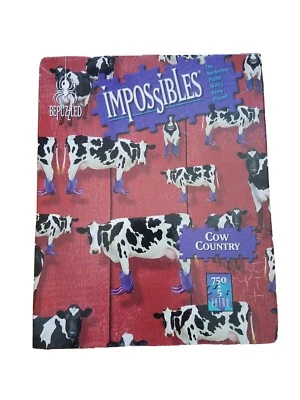 Bepuzzled Impossibles Cow Country 750 + 5 Pieces Jigsaw Puzzle New Sealed - Image 1 of 4