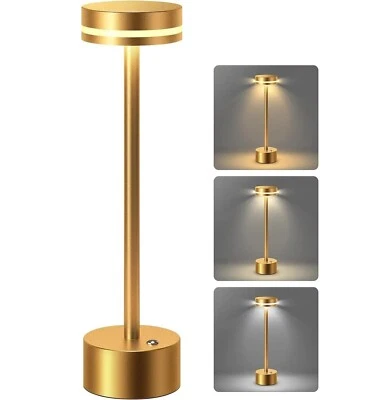 1-3x Cordless Table Lamp Dimmable 3Colors Desk Lamp Rechargeable LED Night Light - Image 1 of 4