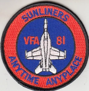 VFA-81 SUNLINERS ANYTIME ANYPLACE STANDARD SHOULDER PATCH - Picture 1 of 1