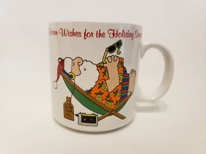Russ VTG Coffee Tea Mug Warm Wishes For the Holiday Season Santa - Picture 1 of 6