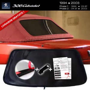 Peugeot 306 convertible rear window tinted BLACK SMOKE zipper - Picture 1 of 1