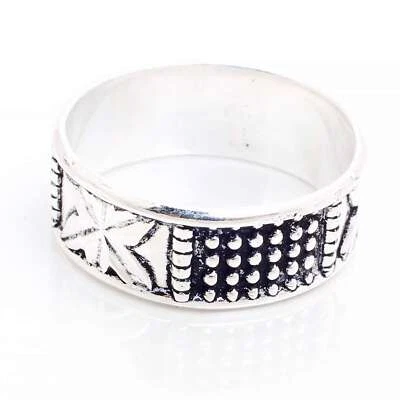 925 Placcato Argento Handmade Design Gioielli Regalo per Lei Anello Misura 9 - Immagine 1 di 3