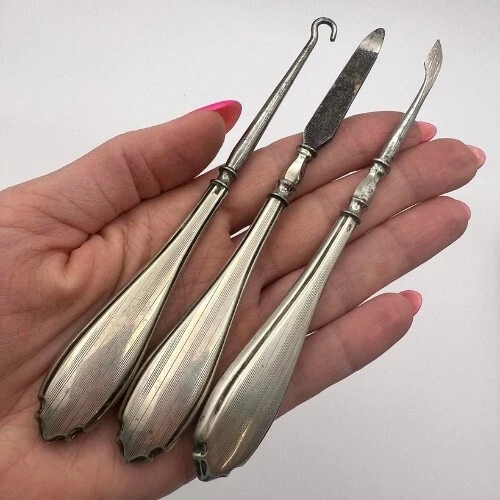 Único 800 Plata Antiguo Europeo Psc 3 Sólido 58.1 g Zapato Piel Foto 1 de 4