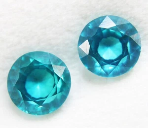 2 PCs 15 Ct+ Round Certified Natural Tourmaline Loose Gemstones Pair Blue Green - Picture 1 of 4