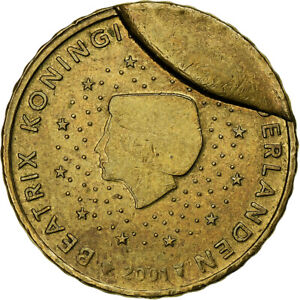 [#1210065] Pays-Bas, 10 Euro Cent, 2001, error cud coin, SUP, Copper-Nickel-Zinc