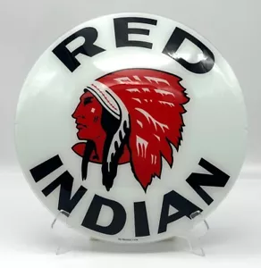 Faccia in vetro rossa indiana 13,5" per globo pompa gas - vetro a doppia resistenza! - Foto 1 di 2