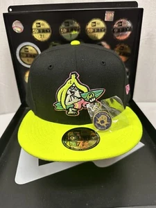 The Clink Room Exclusive Banana Shaka 59Fifty Fitted Hat 7-5/8 Blk & Neon Yellow - Picture 1 of 9