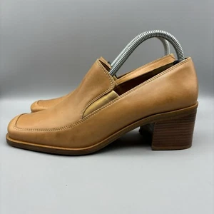 Sam & Libby Star Heeled Loafers Women’s Size 8.5 M Tan Slip On Square Toe - Picture 1 of 12