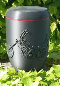 Urne Easy Rider Motorrad 3,5l aus biobasiertem schwarzen PLA 3D gedruckt - Bild 1 von 1