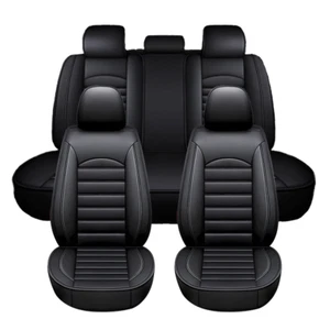 Premium Faux-Leather Car Seat Covers Full Set For Vauxhall Front and Rear Seats - Picture 1 of 22