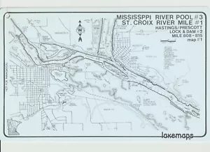 Vintage Lakemaps Waterproof Plastic Map - Mississippi River Pool #3 St. Croix #1 - Picture 1 of 1