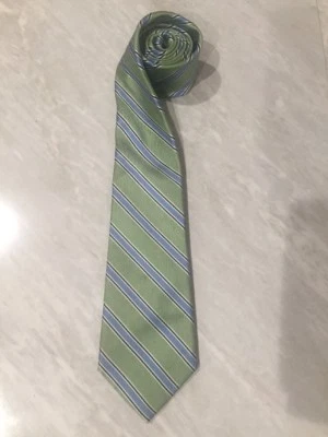 Class Club Gold Label Neck Tie Green Blue Stripe Men’s Necktie. - Image 1 of 4