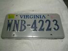 American Virginia Later Type December 2014  Wnb 4223 Rare Number Plate