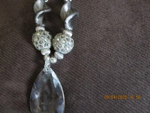 HAND CRAFTED NECKLACE---VINTAGE MULTIFACETED CRYSTAL-12 LONG-- #B60 - Picture 1 of 12