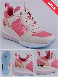 Michael Kors Crista Tech Zapatillas de Lona Rosa Té Mlt Talla GB 5.5/7/8 - Imagen 1 de 20