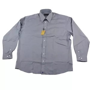 NWT Henry Jacobson 17.5 Gray Dress Shirt Herringbone Fine Two Ply Cotton - Picture 1 of 13