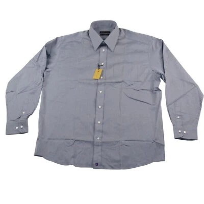 NUEVO CON ETIQUETAS Camisa de Vestir Henry Jacobson 17.5 Gris Espiga Fina Dos Capas Algodón Foto 1 de 4