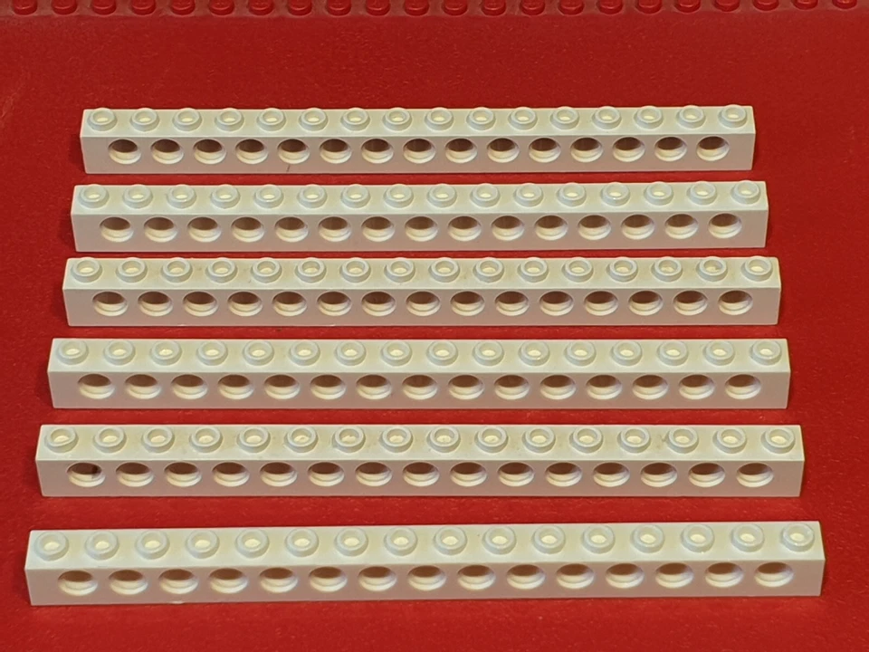 6 x LEGO Technik Lochbalken 1x16 #3703 Weiß - Bild 1 von 1
