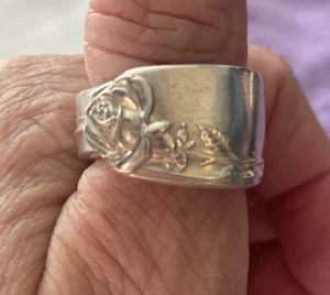 Tupperware Anillo Cuchara Chapado en Plata Rosa Talla 8 - Imagen 1 de 5