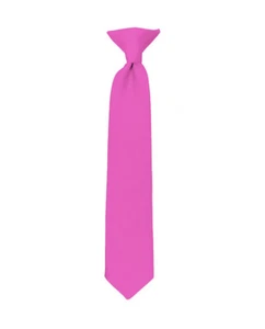 Manzini® Neck Wear Boys' Kids' Children's Solid Pre Tied Ready to Clip On Tie - Picture 1 of 52