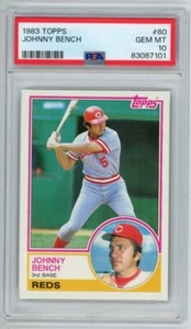 1983 Topps #60 Johnny Bench Cincinnati Reds HOF PSA 10 Gem Mint - Bild 1 von 2
