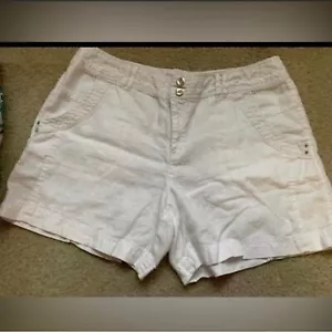 INC International Concepts-White Linen Shorts-Women’s Size 14 - Picture 1 of 5