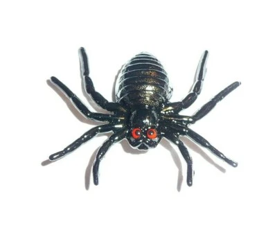 Жуткий, но очаровательный большой металлический черный паук хвостовик кнопка 1-5/8 «x 1-3/8» - Изображение 1 из 4