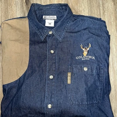 Camisa Columbia Para Hombre XL Manga Larga Caza Bordada Cola Agotada Foto 1 de 4