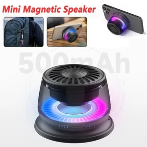 Mini Altavoz Portátil Inalámbrico Bluetooth Magnético Luces RGB Audio Soporte para Teléfono - Imagen 1 de 12