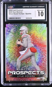 2024 Leaf Electrum Kyle McCord #220 Silver Board Tie-Dye - Sparkle 22/25 CGC 10 - Picture 1 of 2