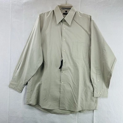 Camisa masculina manga longa DKNY 16-32/33 bronzeada 100% algodão nova com etiquetas - Imagem 1 de 4