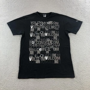 Volcom Shirt Mens Medium Black All Over Print Graphic Tee Made In USA Skate Y2k - Picture 1 of 14