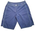 Lole Womens Hiking Stretch Board Shorts Sz 10 Blue Quick Dry Water Repellent
