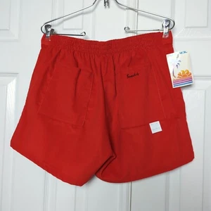 Rare Deadstock Vintage Suncord From Sundek 60's Red Corduroy Swim Trunks Size 36 - Picture 1 of 10